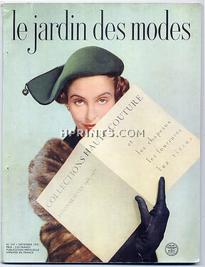 Le Jardin des Modes 1951 N°357, Paulette (Millinery), Photo Arik Népo, Christian Dior, Lanvin Castillo, Jacques Fath, Schiaparelli, Pierre Balmain, 104 pages