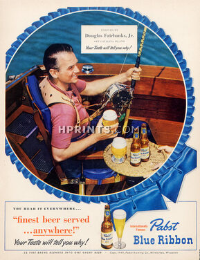 Pabst Blue Ribbon (Beer) 1949 Douglas Fairbanks