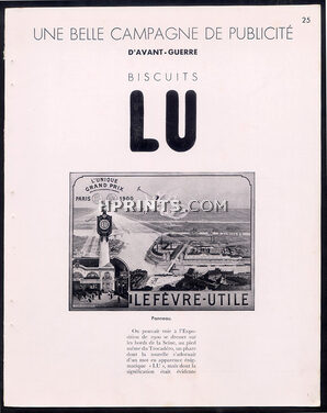 Biscuits LU - Une belle campagne de publicité, 1937 - Lefèvre-Utile "Exposition de 1900" Panneaux Publicitaires, Art Nouveau, Text by André Lejard, 6 pages