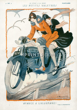 Léon Bonnotte 1925 Les Petites Walkyries, Motorcyclists