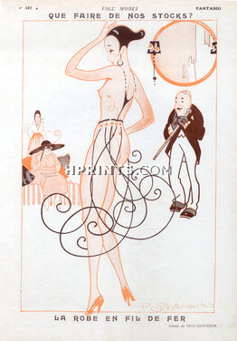 La robe en fil de fer, 1922 - Stoyanovitch Wire Dress, Fashion Satire