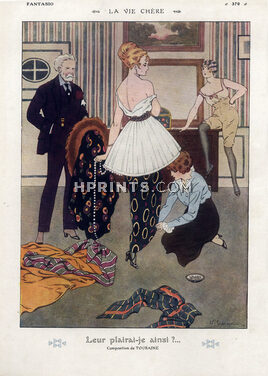 Edouard Touraine 1913 ''La vie chère'' Fitting Model, Evening Gown