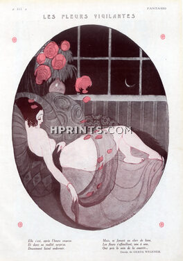 Gerda Wegener 1924 "Les fleurs vigilantes" Sexy Girl, Art Deco Style