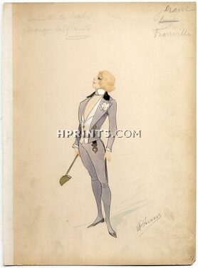 Alfred CHOUBRAC 1890 Costume Design, The Croupier, Gerand de la Roulette