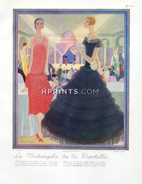 Drecoll, Jeanne Lanvin 1927 Lace Dresses, Carlos de Tejada. Back: Léon Bénigni, Chantal