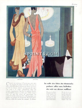 Jean Patou 1928 Chamonix-Palace, Evening Gowns, Léon Bénigni