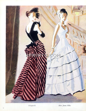 André Delfau 1946 Schiaparelli & Jacques Heim, evening gown