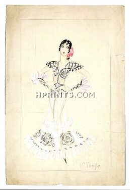 Jenny Carré 1934, "Tango", Original costume design