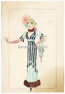 Jenny Carré 1934, Marguerite Perney, "Chouquette", Elegant Parisienne, Original costume design