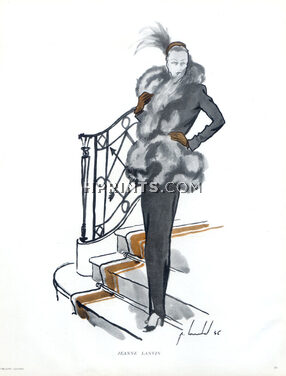 Pierre Louchel 1946 Jeanne Lanvin, Evening Gown, Fur