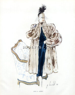 Pierre Louchel 1946 Fourrures Max A. Leroy, fur coat