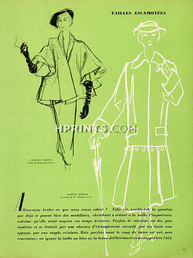 Irwin Crosthwait 1949 Lanvin, Rouff, Piguet, Molyneux, Lafaurie, Carpentier, Worth, Bruyère, Griffe, Evening Gown, 5 illustrated pages, 5 pages
