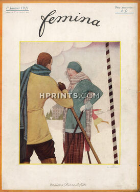 Lorenzi 1921 Femina Original Cover, skiing