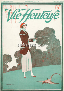 Strimpl 1913 La Vie Heureuse Original Cover, Huntress