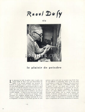 Raoul Dufy ou le plaisir de peindre, 1949 - Photos Karquel, Text by Pierre Courthion, 5 pages
