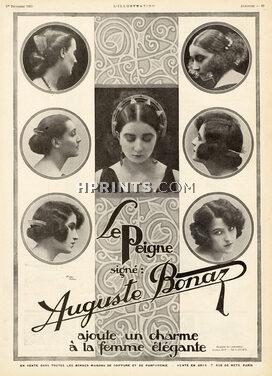 Auguste Bonaz 1923 Hairstyle, Combs (L)