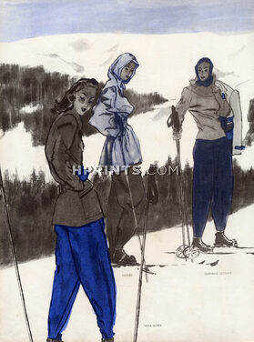 Véra Boréa, Hermès, Germaine Lecomte 1947 Skiing, Pierre Mourgue