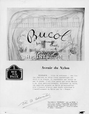 Bucol (Fabric) 1953 "avenir du Nylon" Charles Colcombet, Rue de la Paix