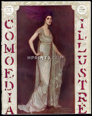 Comoedia Illustré 1913 n°18 Ida Rubinstein "La Pisanelle", Antonio de La Gandara, Worth, 56 pages