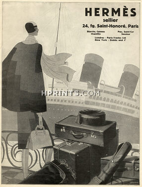 Hermès (Luggage) 1927 Handbag, Le France Transatlantic Liner, Léon Bénigni