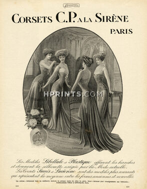 C.P. à la Sirène (Corsetmaker) 1908 Corsets, Ets. Farcy et Oppenheim