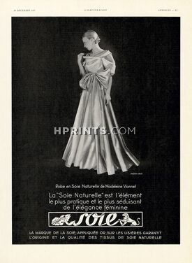 La Soie - Marque Fédérative 1933 Madeleine Vionnet evening gown, Photo Iris
