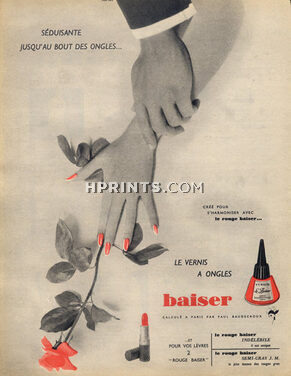 Rouge Baiser 1959 Nail Polish, lipstick, Paul Baudecroux