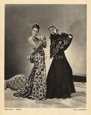 Maggy Rouff, Rochas 1945 Robes du soir, Bijoux Boucheron, Photo Edgar Elshoud