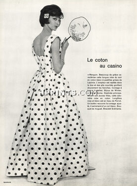 Lucile Manguin 1960 White dress with black polka-dots,