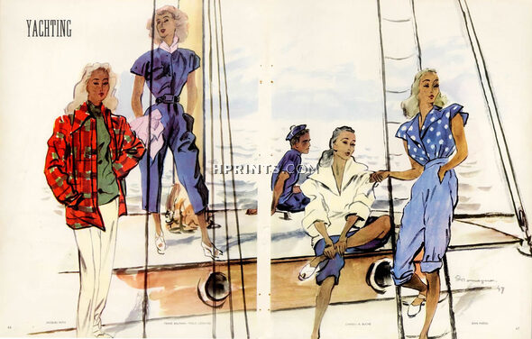 Pierre Mourgue 1947 Jacques Fath, Balmain, Carven & Patou, Yachting