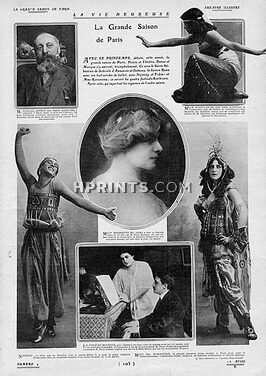 Ida Rubinstein, Vaslav Nijinsky, Schollar 1911 Russian dancers "La Grande Saison de Paris" Saint-Sebastien, Theatre Costume