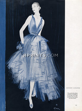René Gruau 1946 Lucien Lelong, evening gown