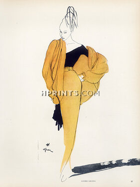 René Gruau 1946 Lucien Lelong, evening gown