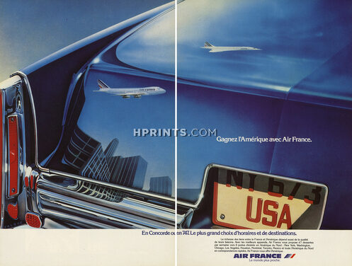 Air France 1978 America by Concorde or 747, Falque