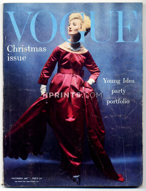 Vogue UK 1958 December, Christmas issue, Christian Dior, Irving Penn, Kutchinsky, clowns