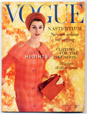 Vogue UK 1959 February, photo Eugene Vernier, Nasturtium