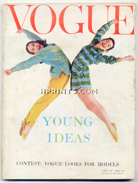 Vogue UK 1959 April, Georgina Parkinson and Hylda Zinkin, Young Ideas, Balenciaga, Givenchy, Chanel