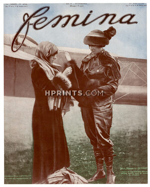 Miss Henriette Quimby (Harriett Quimby) 1912 Female Aviator, Femina cover