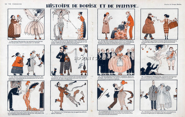 George Barbier 1918 "Dorise & Palmyre", comic strip