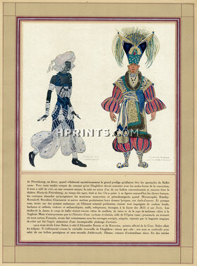 Leon Bakst dans le Ballet Russe 1927 Costumes Design Negrillon Sheherazade Barbizon Aladin