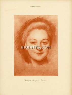 Quentin de la Tour 1919 Pastel portrait, Jeune femme
