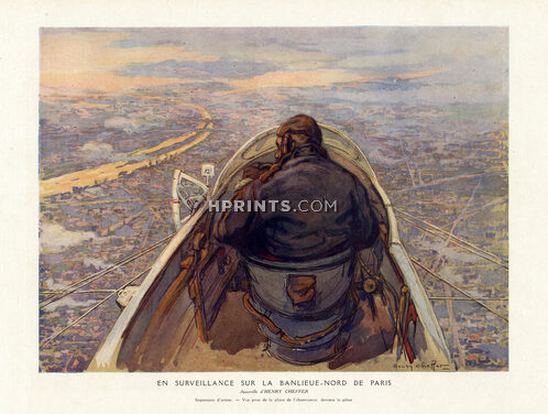 Henry Cheffer 1916 En surveillance sur la Banlieue-Nord de Paris, airplane, World War I