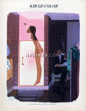 Edmond Kiraz 1970 Shower, Les Parisiennes, Kiraz-Color