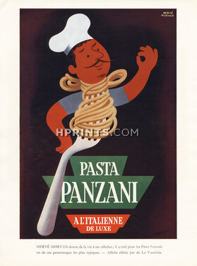 Pasta Panzani 1954 Hervé Morvan, poster art