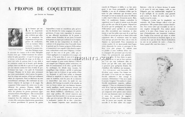 À propos de Coquetterie, 1949 - Jean-Claude Janet (Annie Beaumel's collection), Text by Louise de Vilmorin