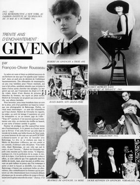 Givenchy - Trente ans d'enchantement, 1982 - Audrey Hepburn, 1952- Retrospective in New York Fashion Institute of Technology, Text by François-Olivier Rousseau, 2 pages