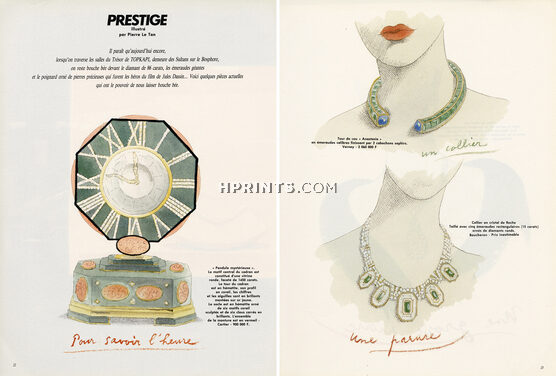 Pierre Le Tan 1983 Prestige, Pendule Cartier, Tour de cou Verney, Collier Boucheron, High Jewelry
