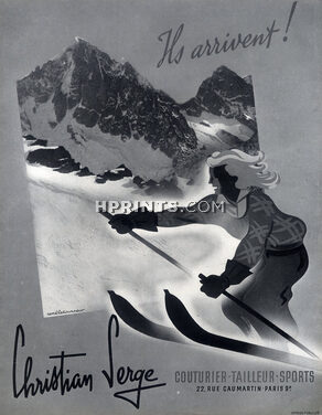 Christian Serge (Couture) 1946 Renéletourneur, skiing