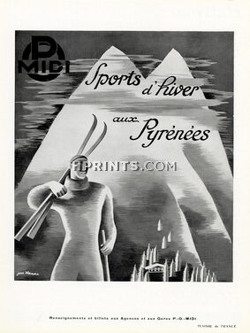 P.-O.-Midi 1935 Pyrénées, winter sports