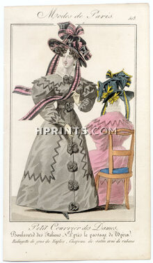 Petit Courrier des Dames 1827 N°518 Modes de Paris Julie Ribault